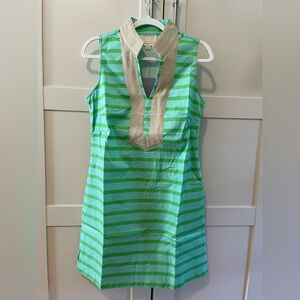 Sail to Sable Striped Sleeveless Dress with Gold Trim size Medium NWT